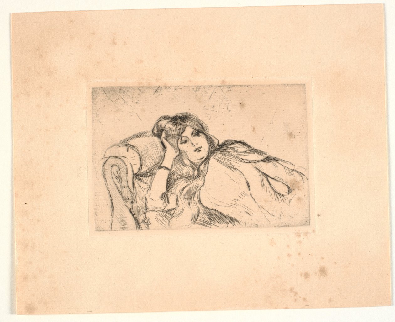 Kanepede yatan kadın (Jeanne-Marie) by Berthe Morisot