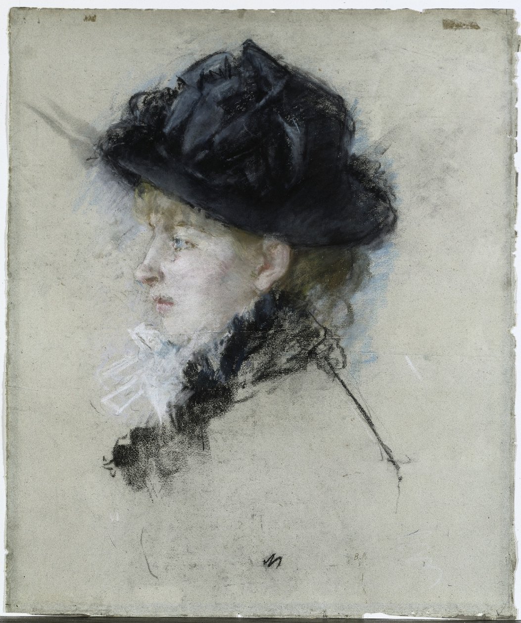 Şapkalı Matmazel Louise Riesener by Berthe Morisot