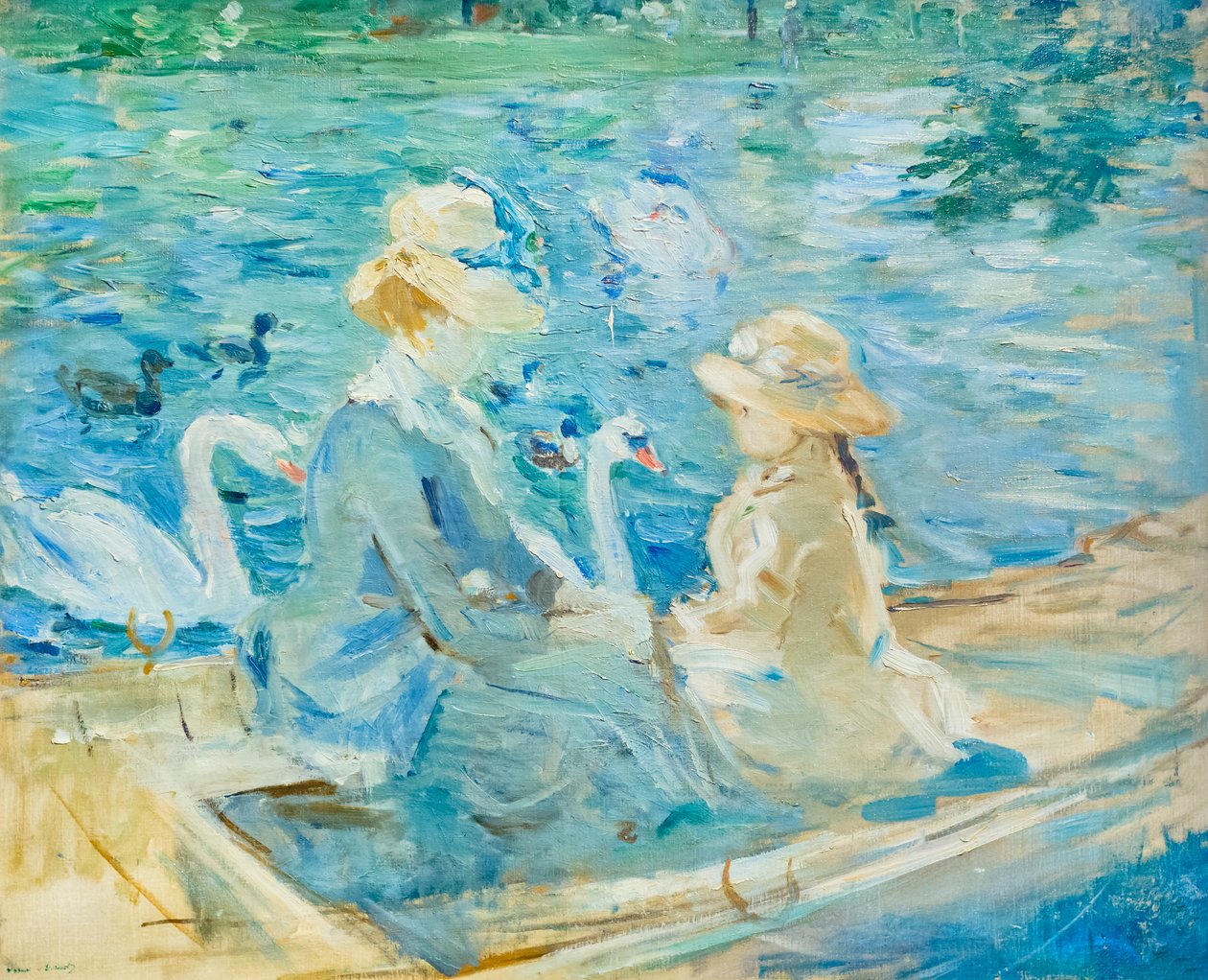 Bois de Boulogne'daki gölde, c. 1884 (tuval üzerine yağlı boya) by Berthe Morisot