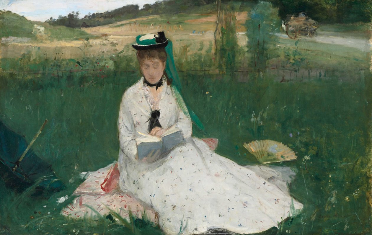 okuma, 1873 by Berthe Morisot