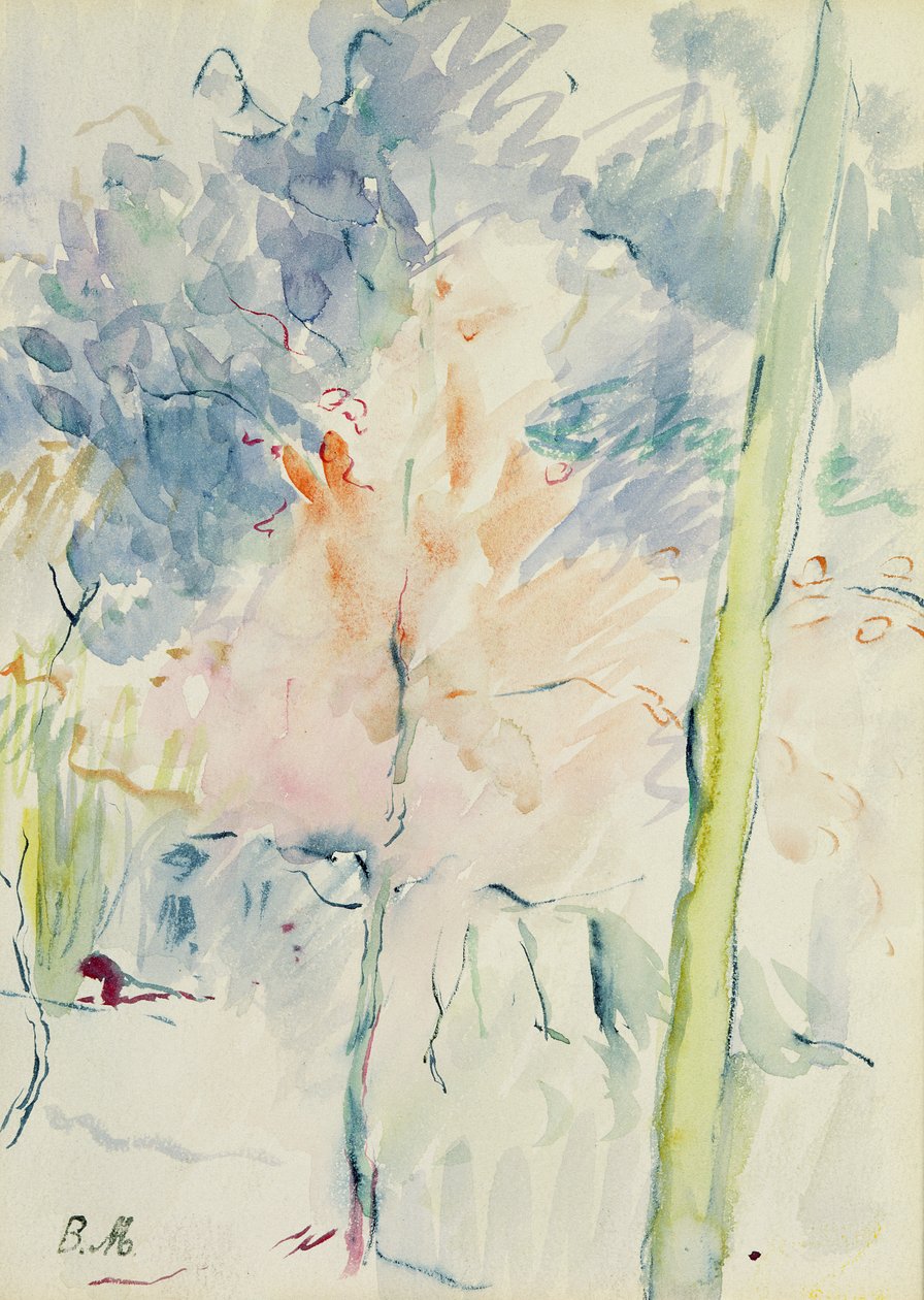 Ormandaki Kızıl Ağaç, 1893 by Berthe Morisot