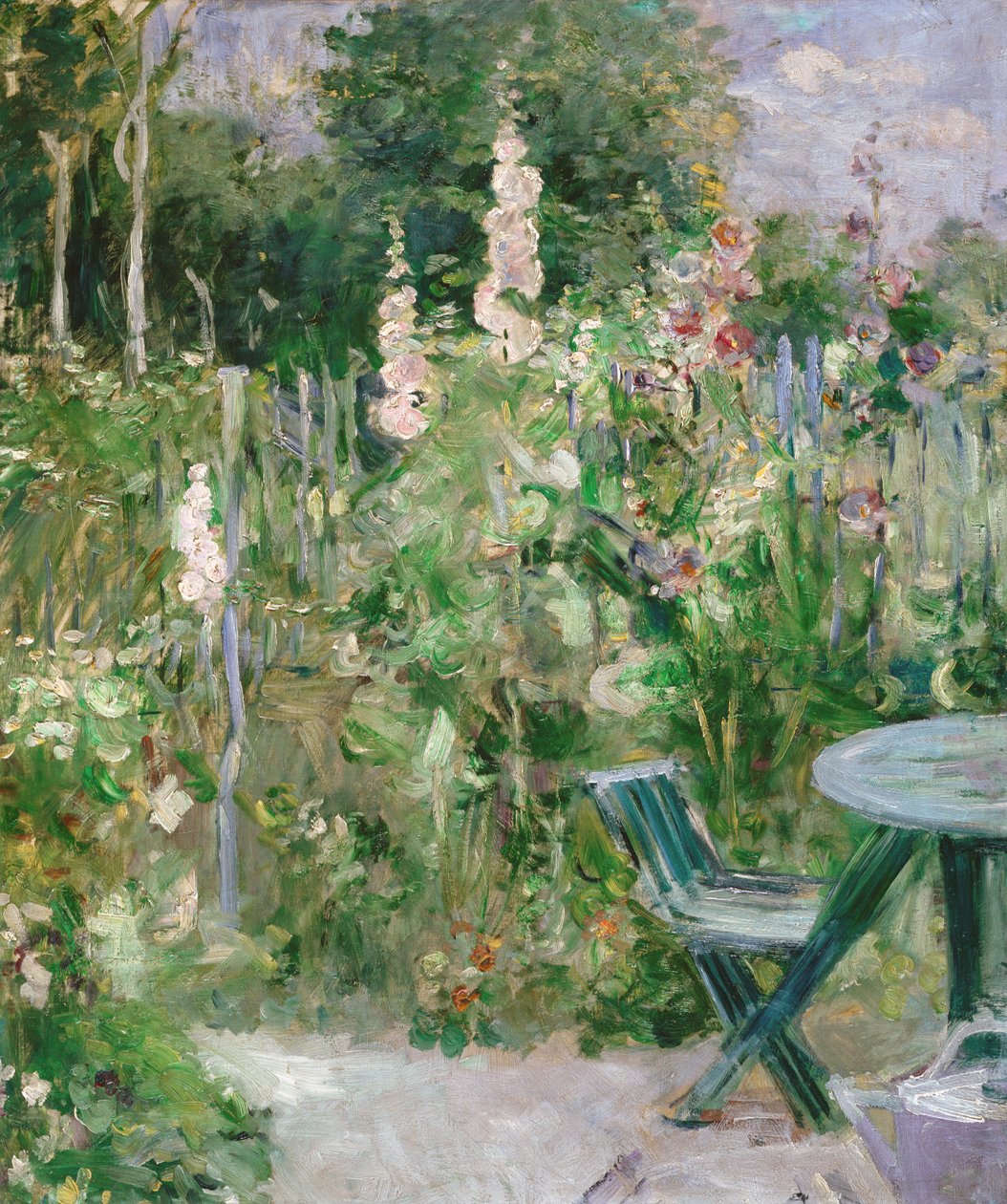 Güller Tremierler (Hollyhocks) by Berthe Morisot