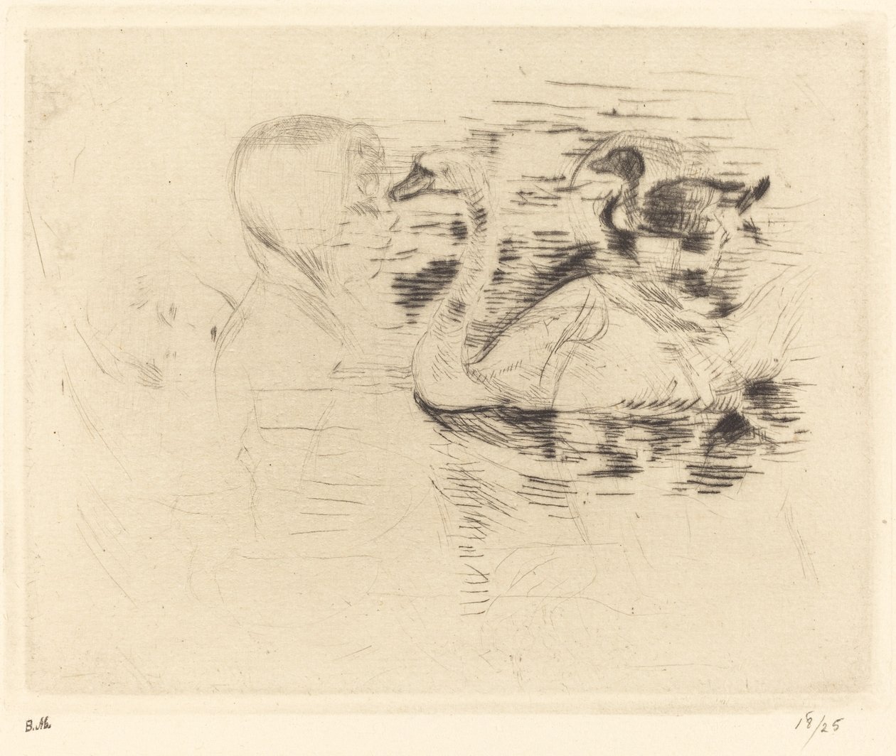 Durgun Sudaki Kuğular, 18881890. by Berthe Morisot