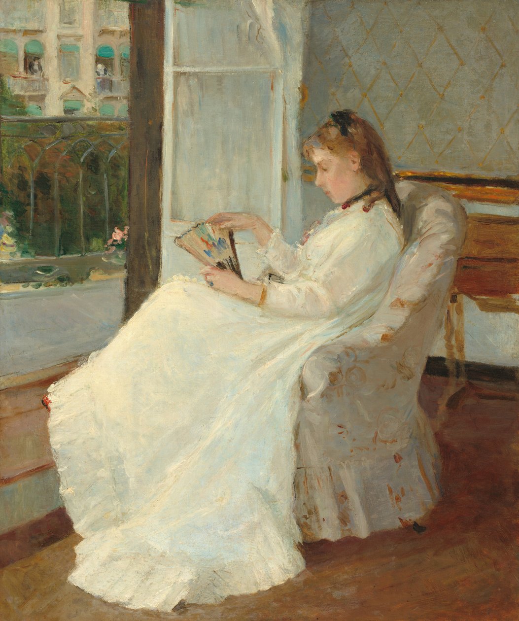 Bir Pencerede Sanatçının Kızkardeşi by Berthe Morisot