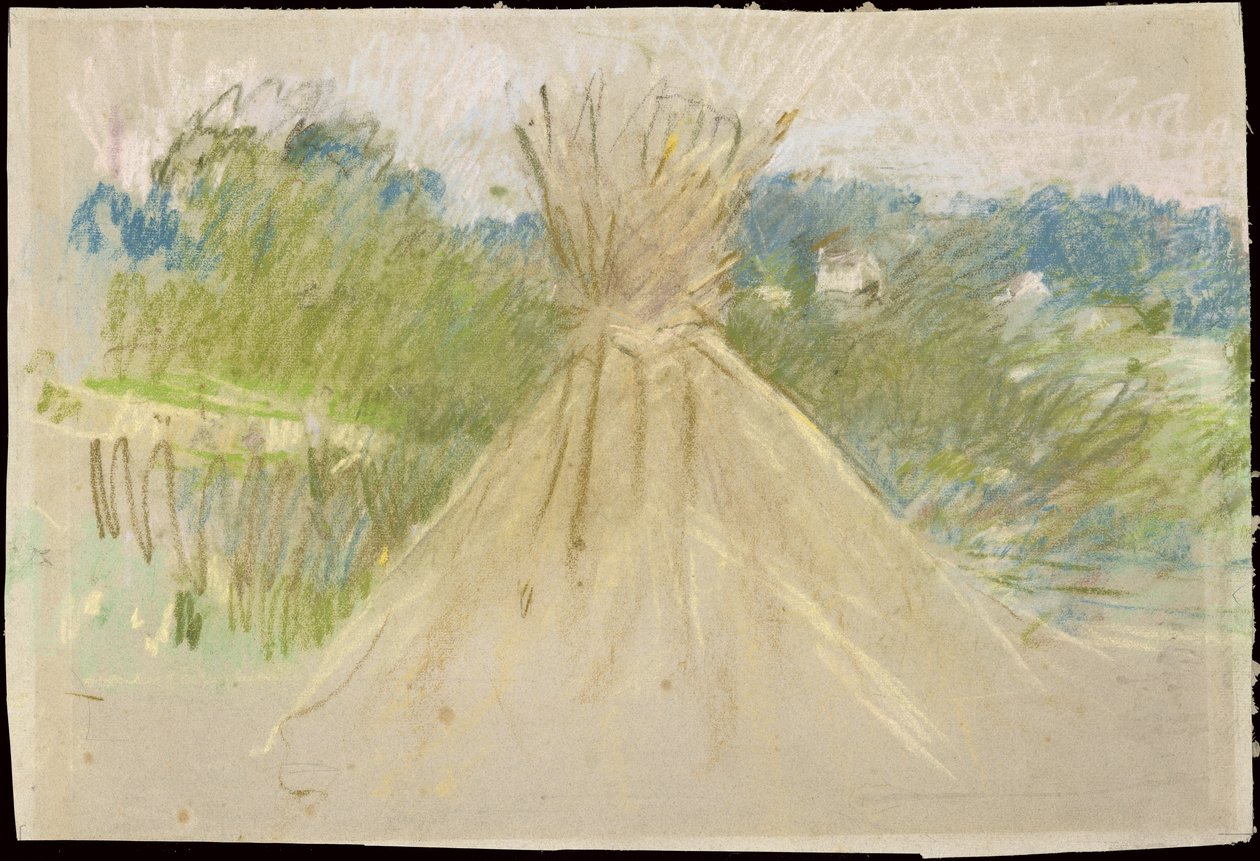 Küçük Haystack, 1882 (kağıt üzerinde pastel) by Berthe Morisot