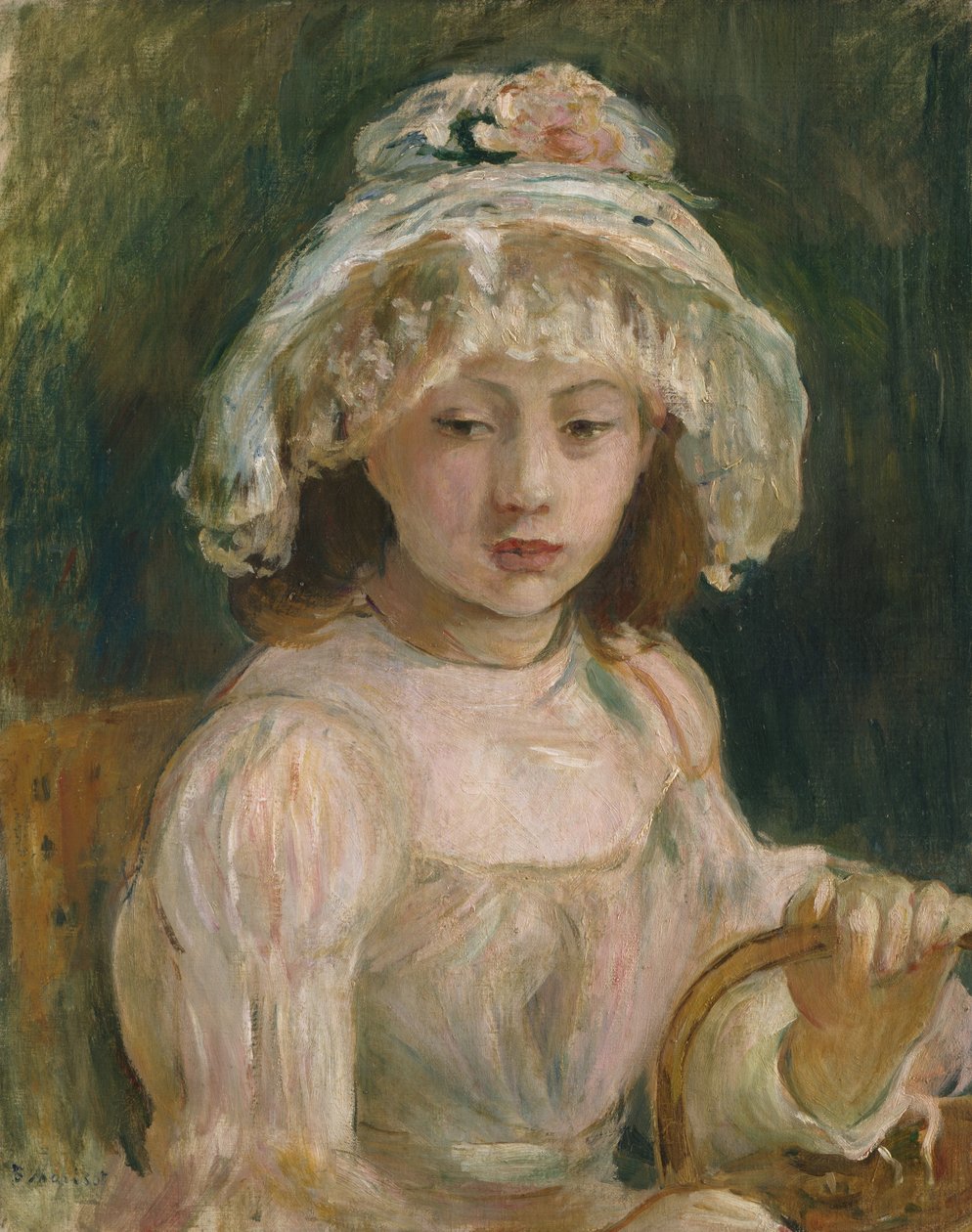 şapkalı genç kız by Berthe Morisot