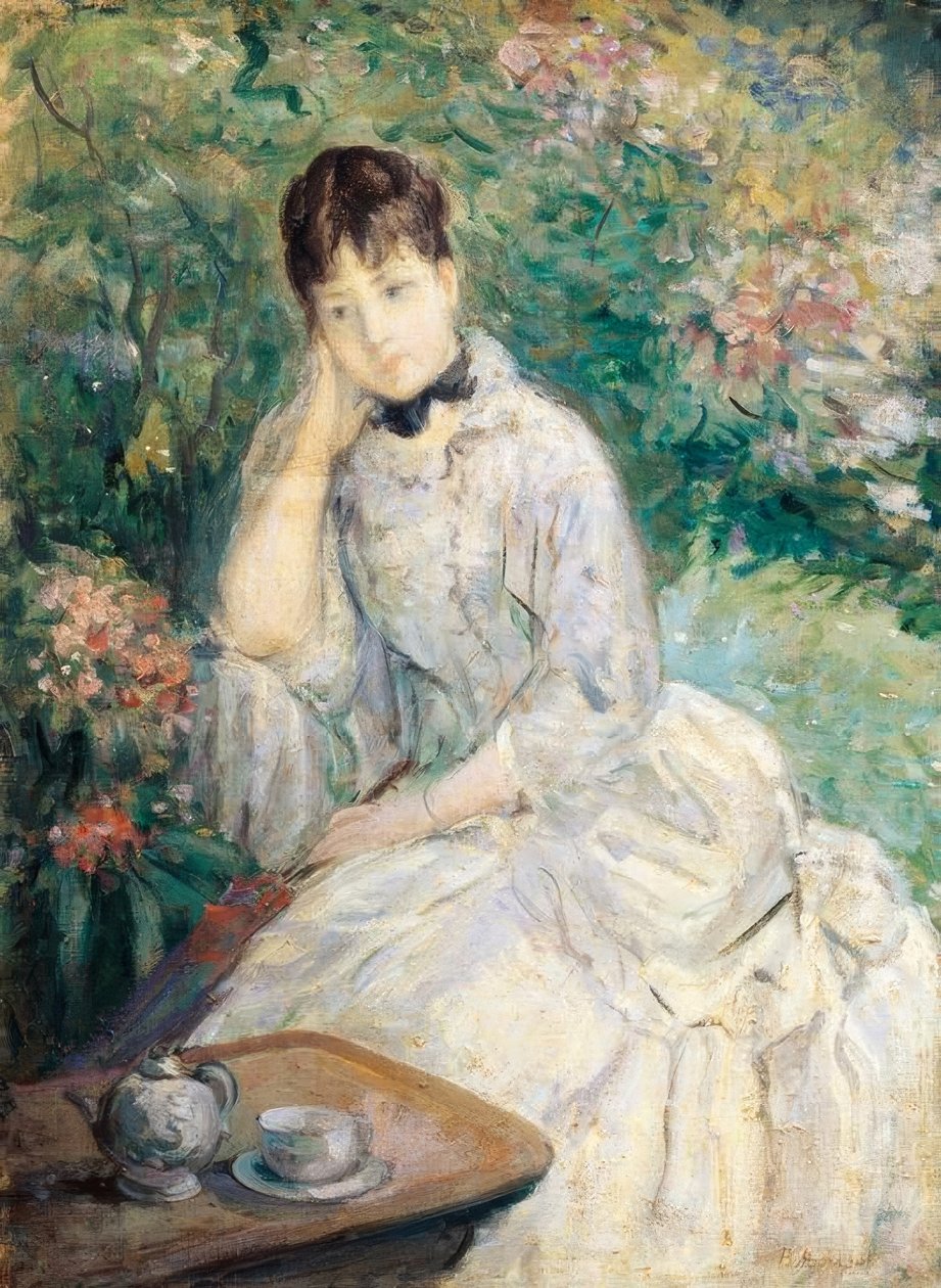 Kanepede oturan genç kadın, by Berthe Morisot