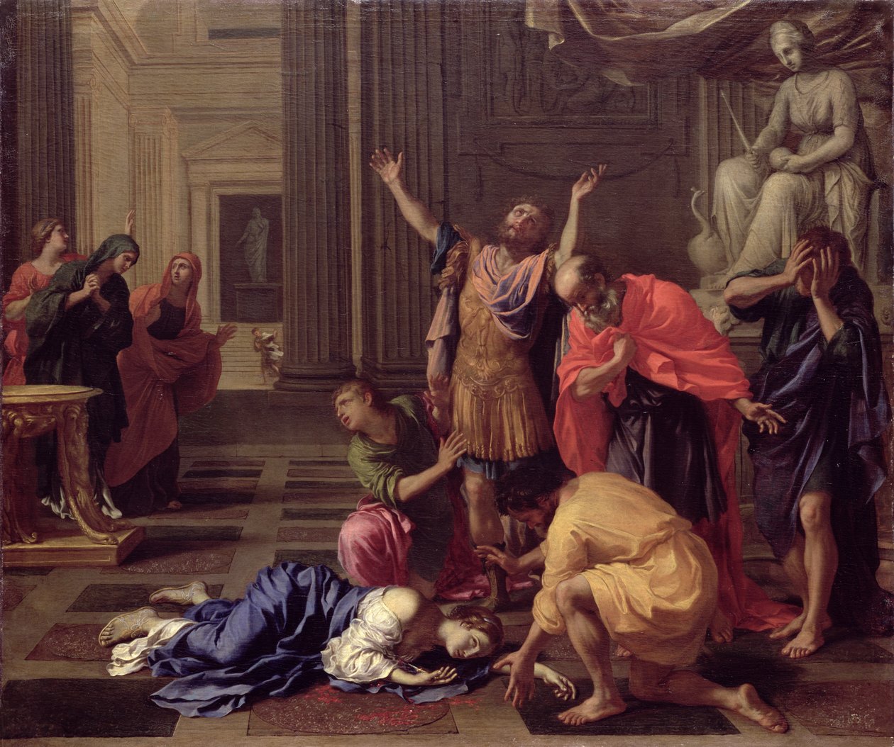 Lucretia'nın Ölümü, 1660 dolayları (tuval üzerine yağlı boya) by Bertholet Flemal
