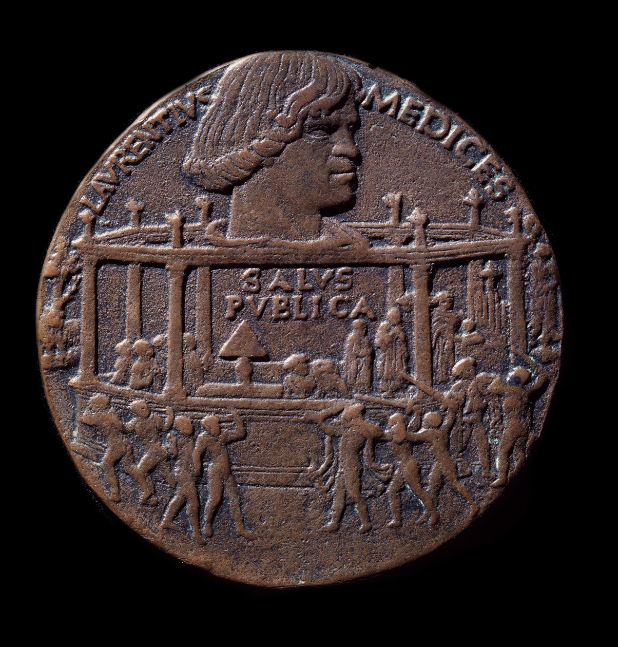 Pazzi komplosunda bronz madalya (1478) by Bertoldo di Giovanni