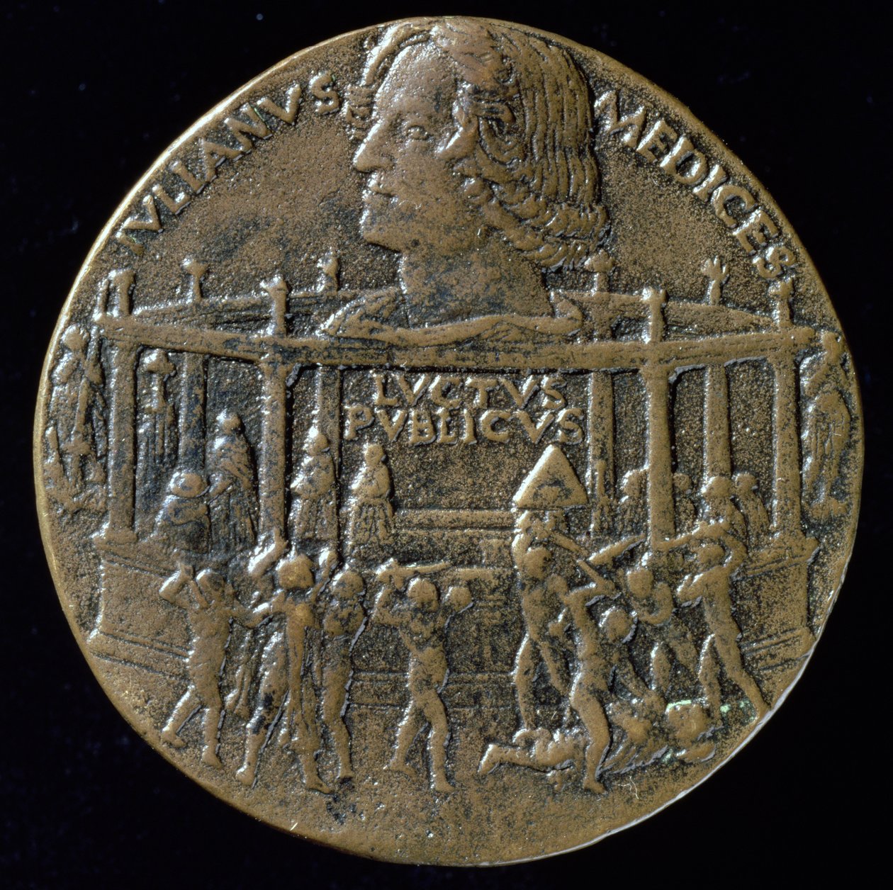 1478 Pazzi komplosunun anısına Giuliano De'Medici'nin (1453-1478) başı ile madalya, verso (bronz) (retro için bkz. 119165) by Bertoldo di Giovanni