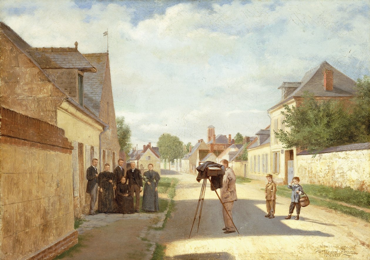 Aile Portresi Çekmek (tuval üzerine yağlı boya) by Bertrand (after) Perrony