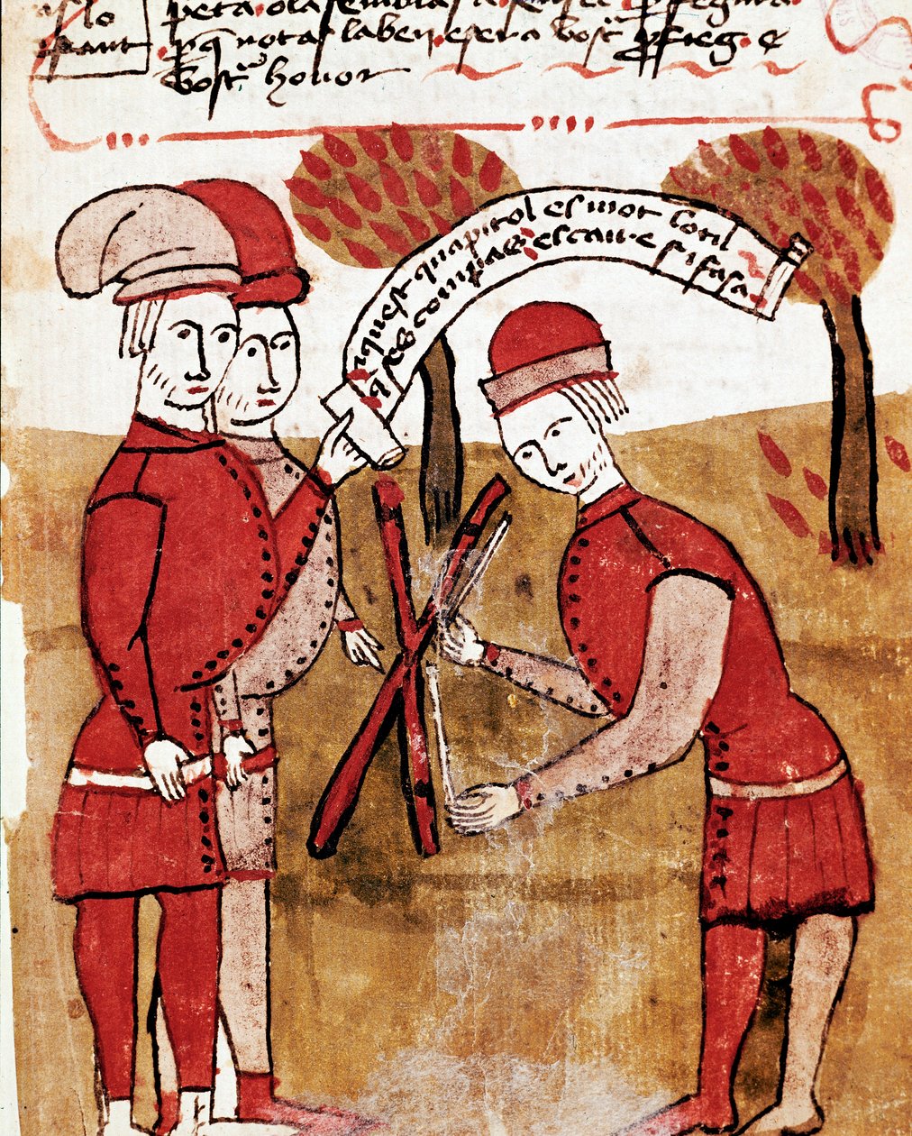 Bir araziyi ölçmek. Bir anket ve sınır yürüyüşünden alınan minyatür by Bertrand Boysset