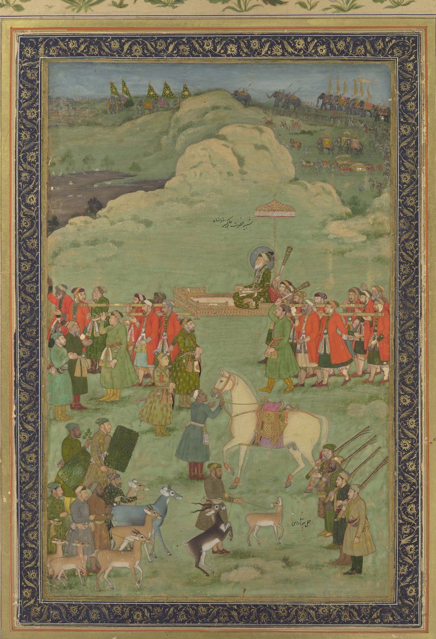 İmparator Aurangzeb Bir Palanquin Üzerinde Taşındı, M.Ö. 1705-20. by Bhavanidas