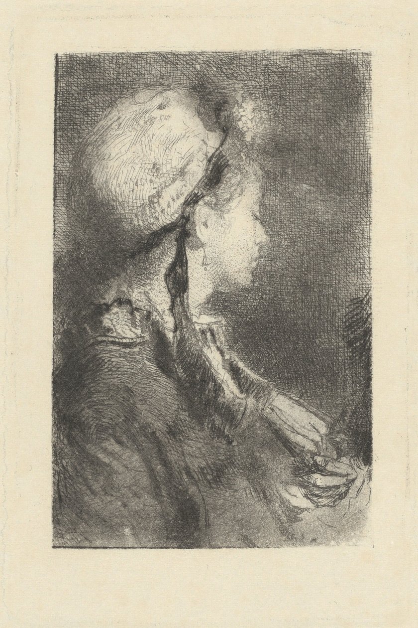 Sağa Bakan Profildeki Sanatçının Karısı, c. 1880. by Bianchi Mose