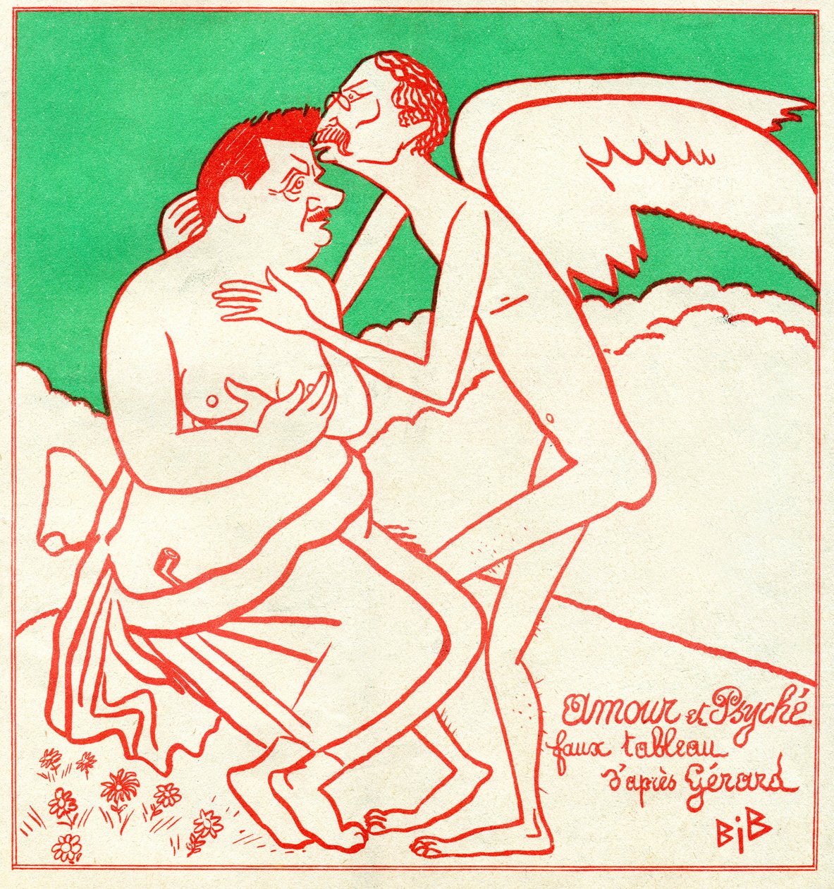 Edouard Herriot ve Leon Blum "Le Charivari"de by Bib (1856 1946)