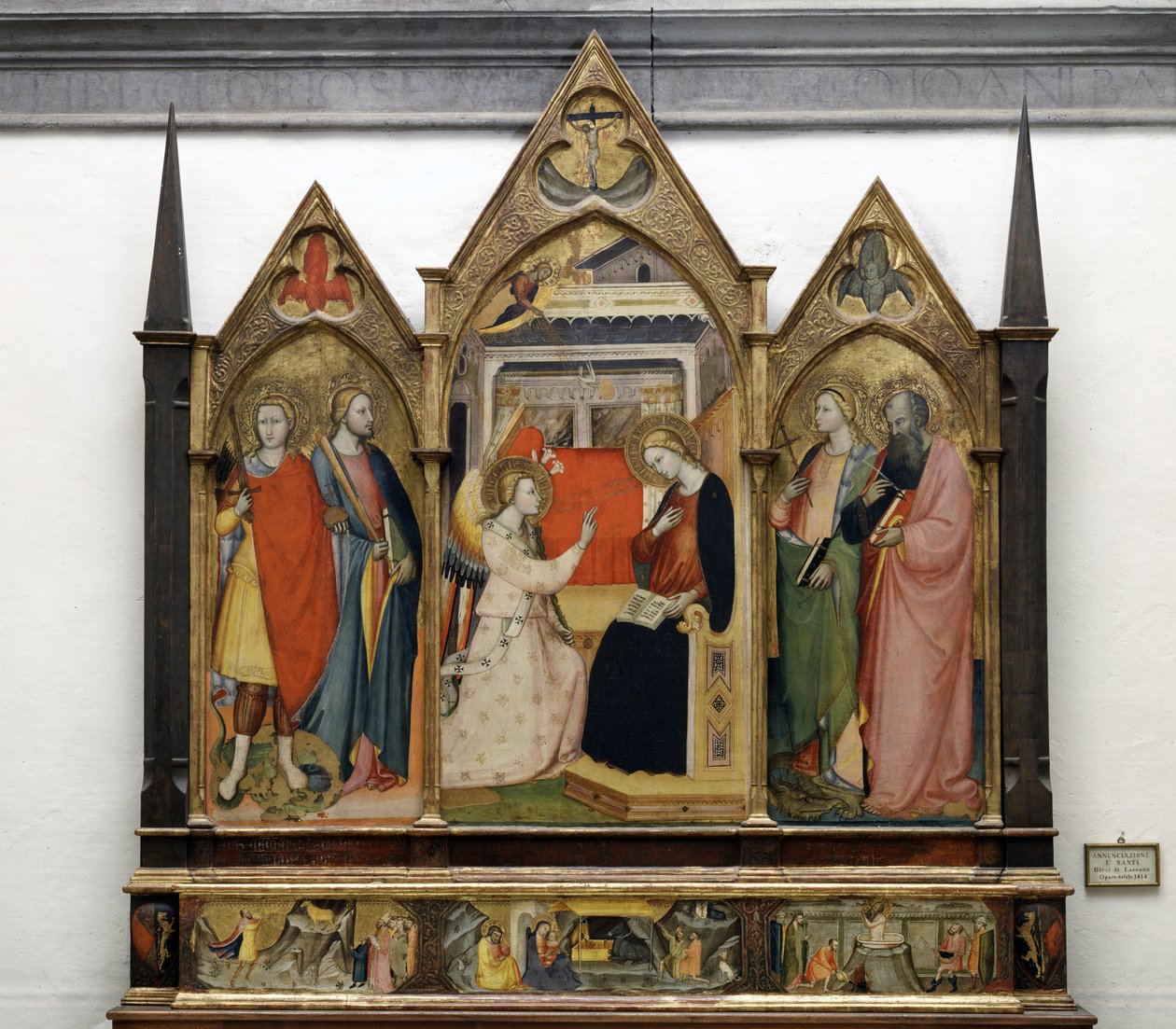 Azizlerle Müjde, 1414 (panelde mizaç) by Bicci di Lorenzo
