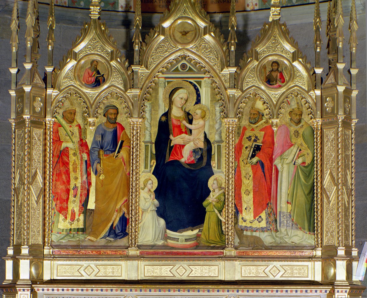 Azizler ile Madonna ve Çocuk (panelde öfke) (bkz. 139091) by Bicci di Lorenzo