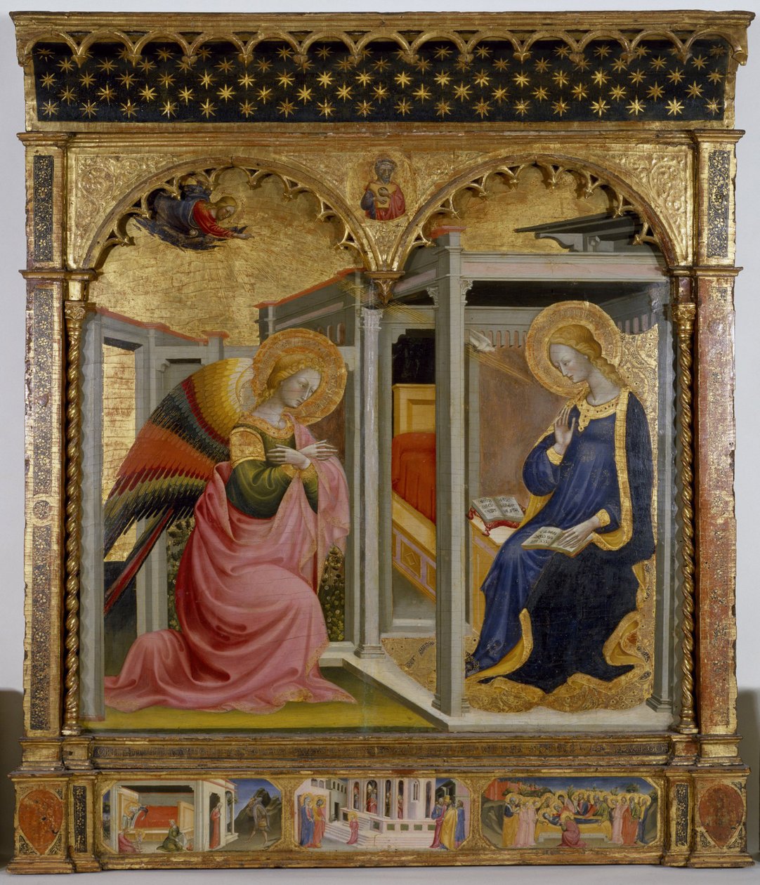 Müjde, c.1430 (panelde tempera ve altın varak) by Bicci di Lorenzo