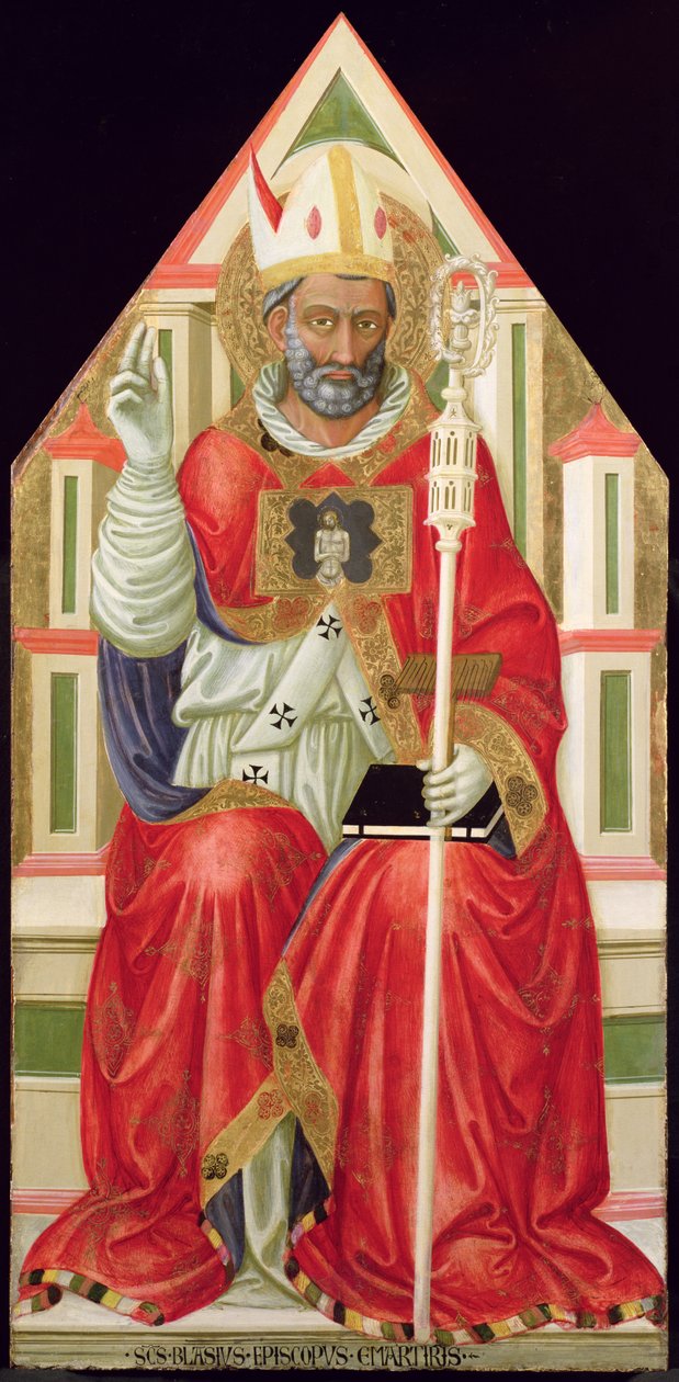 St Blaise (d.316) c.1445 (panelde sıcaklık) by Bicci di Lorenzo