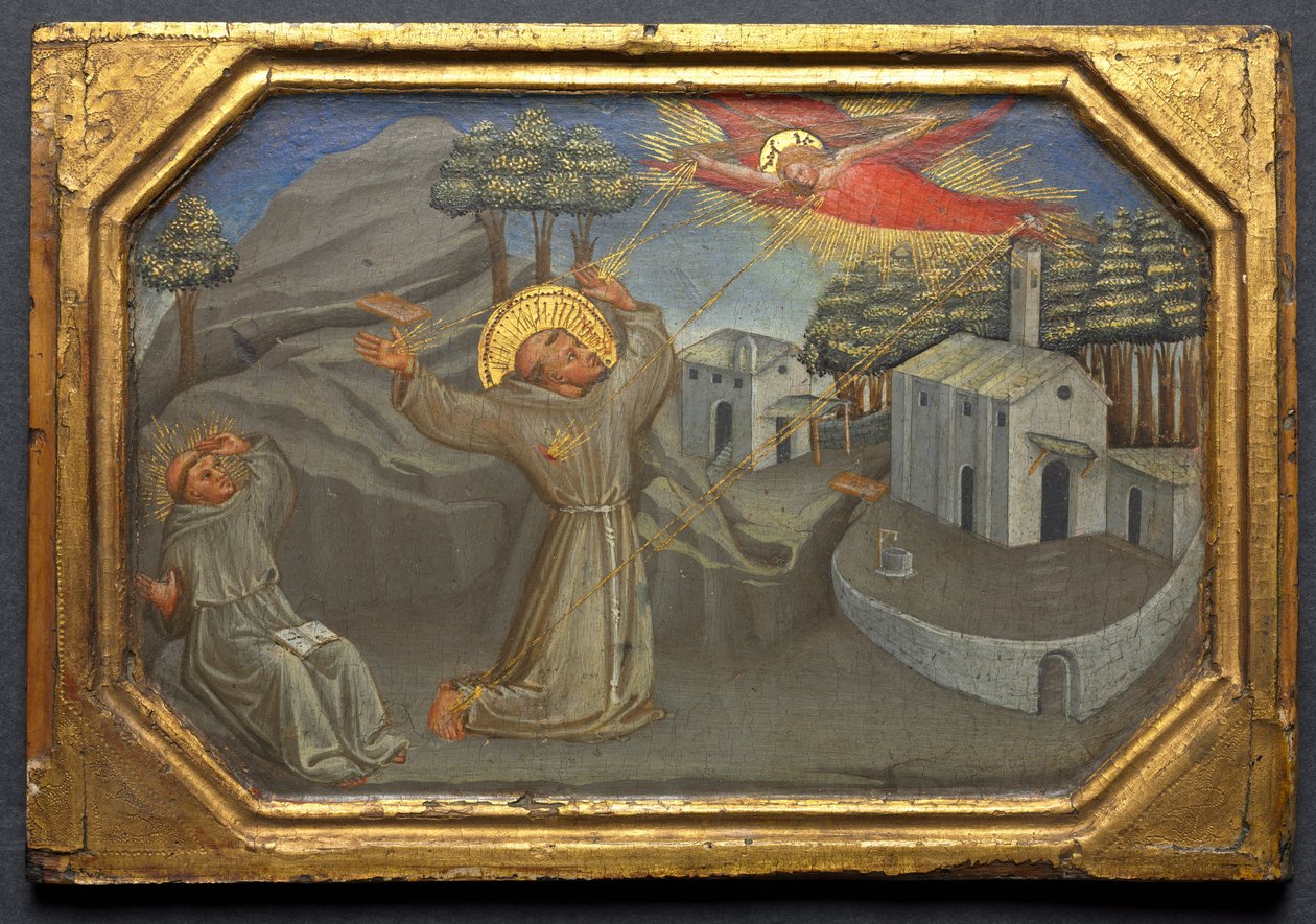 St. Francis of Assisi Stigmata'yı Alırken, c. 1430 (ahşap üzerine tempera ve altın) by Bicci di Lorenzo