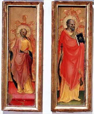 İki Kutsal Havari (panelde tempera) by Bicci di Lorenzo
