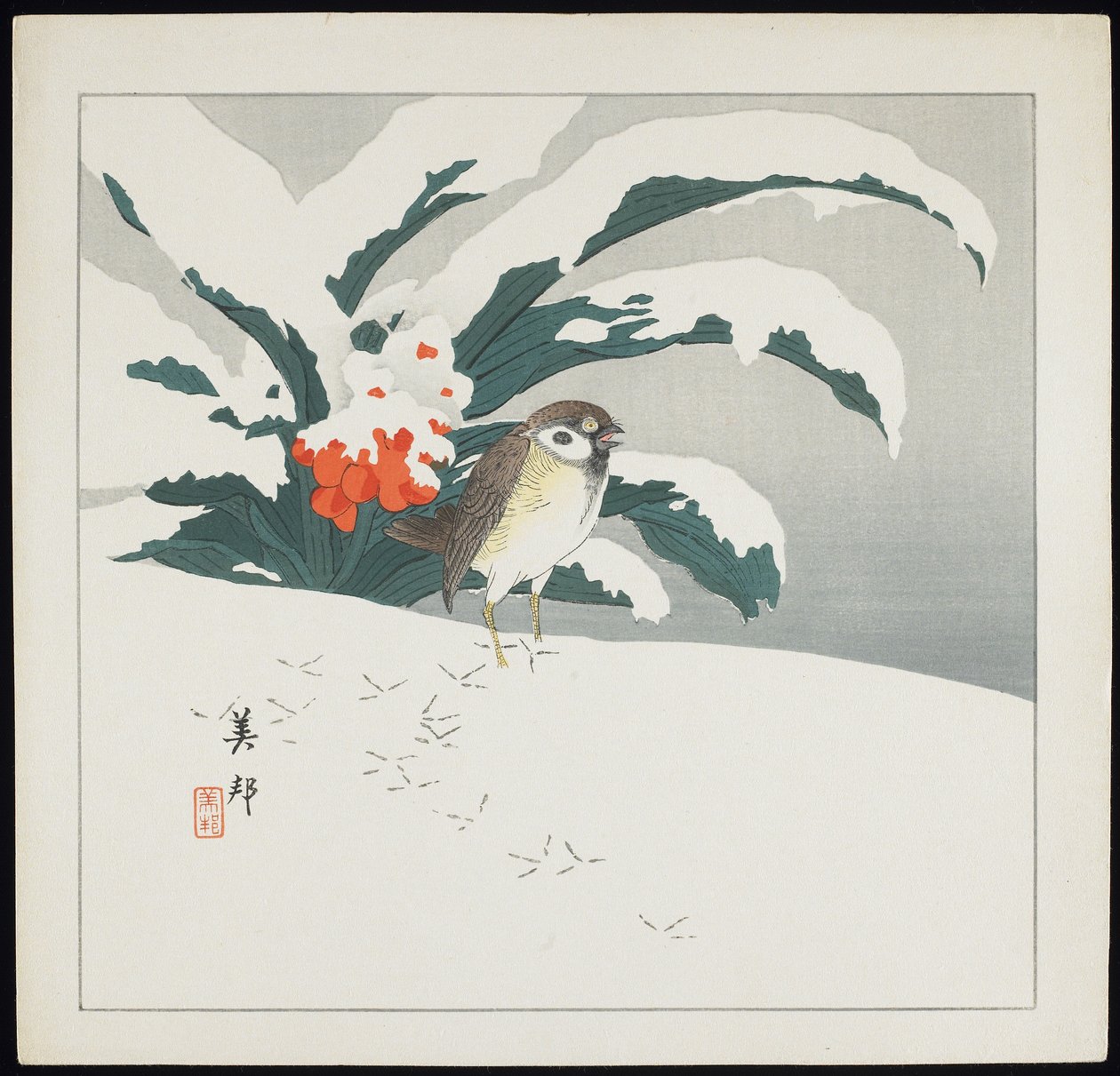 Karda Kuş, 20. yüzyılın başlarında by Biho Takashi or Takahashi (b. 1873. fl 1890 1930)