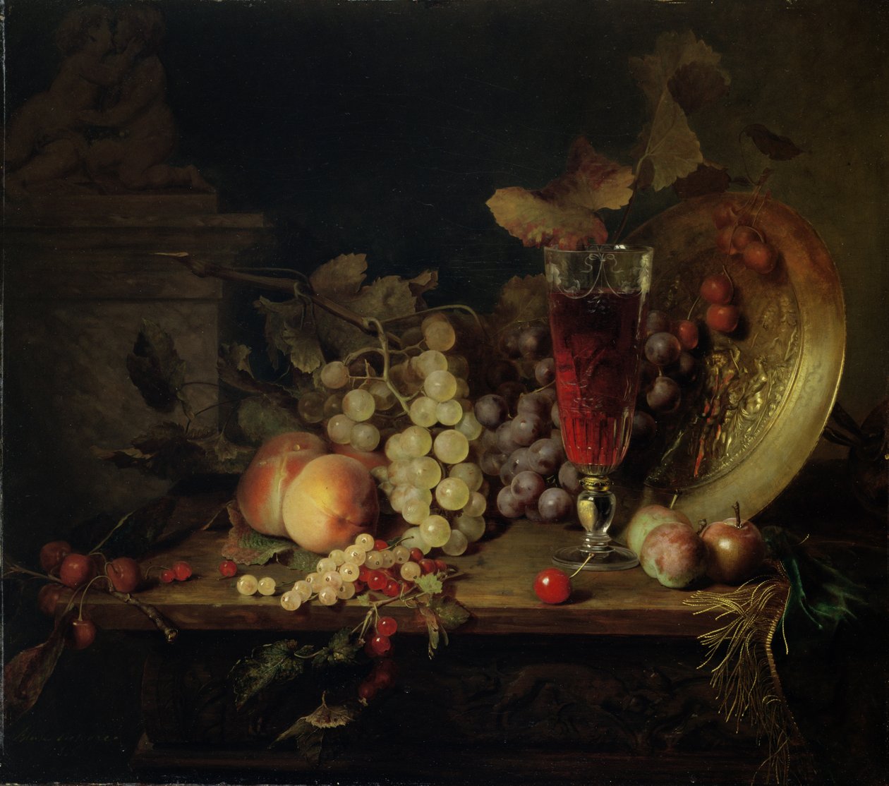 Meyveli Natürmort, Bir Kadeh Şarap, 1863 by Blaise Alexandre Desgoffe
