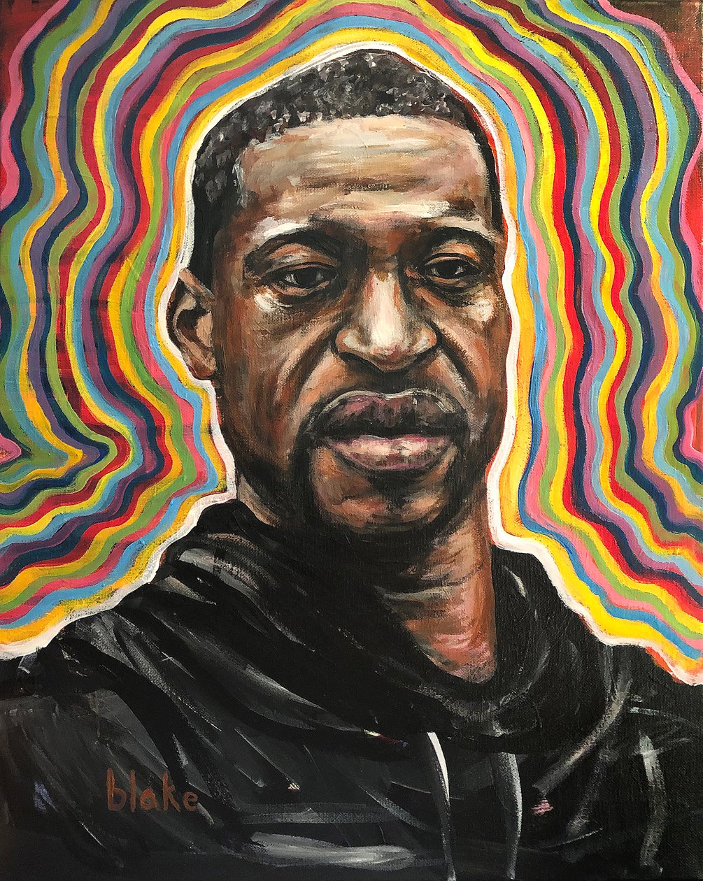 George Floyd, 2020 dolayları (Tuval üzerine akrilik) by Blake Munch