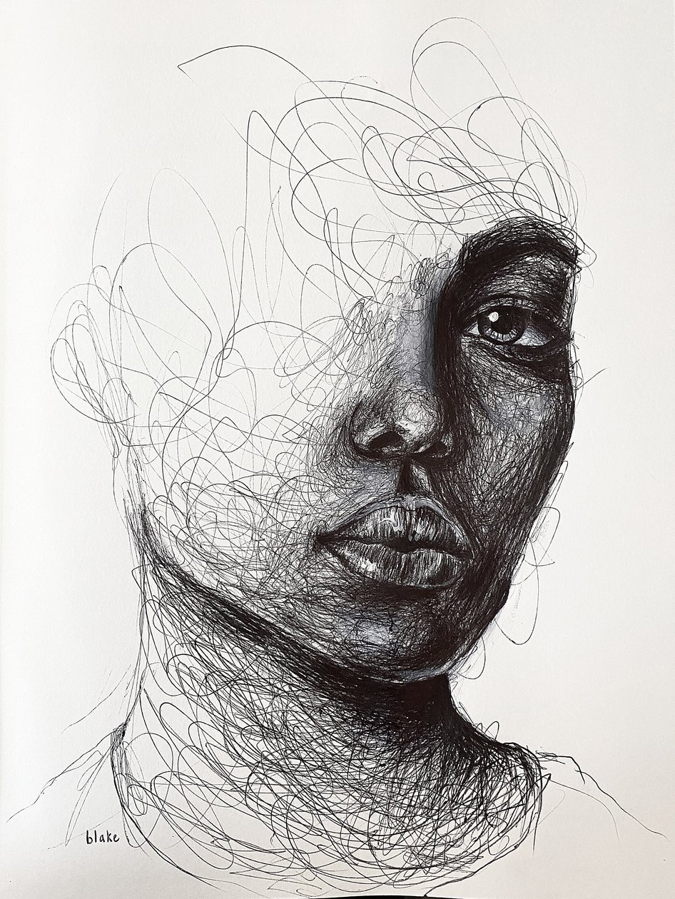 Kalbini Kırmayı Gerçekten Severdim, 2021 dolayları (Kağıt üzerinde kalem) by Blake Munch