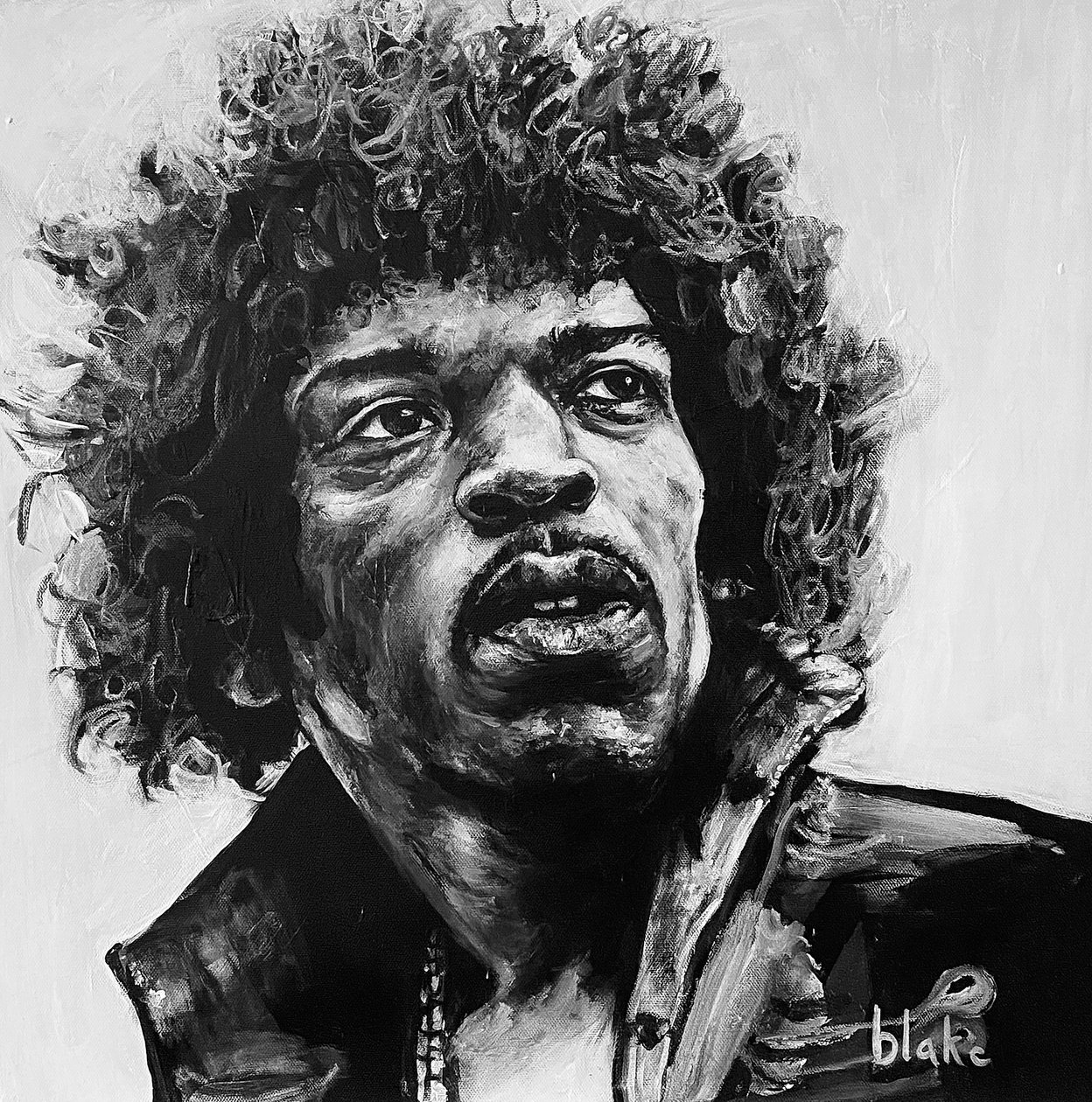 Jimi, 2021 dolayları (tuval üzerine akrilik) by Blake Munch