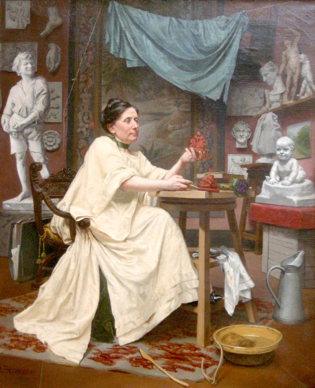Mlle Moria stüdyosunda by Blanche Polonceau