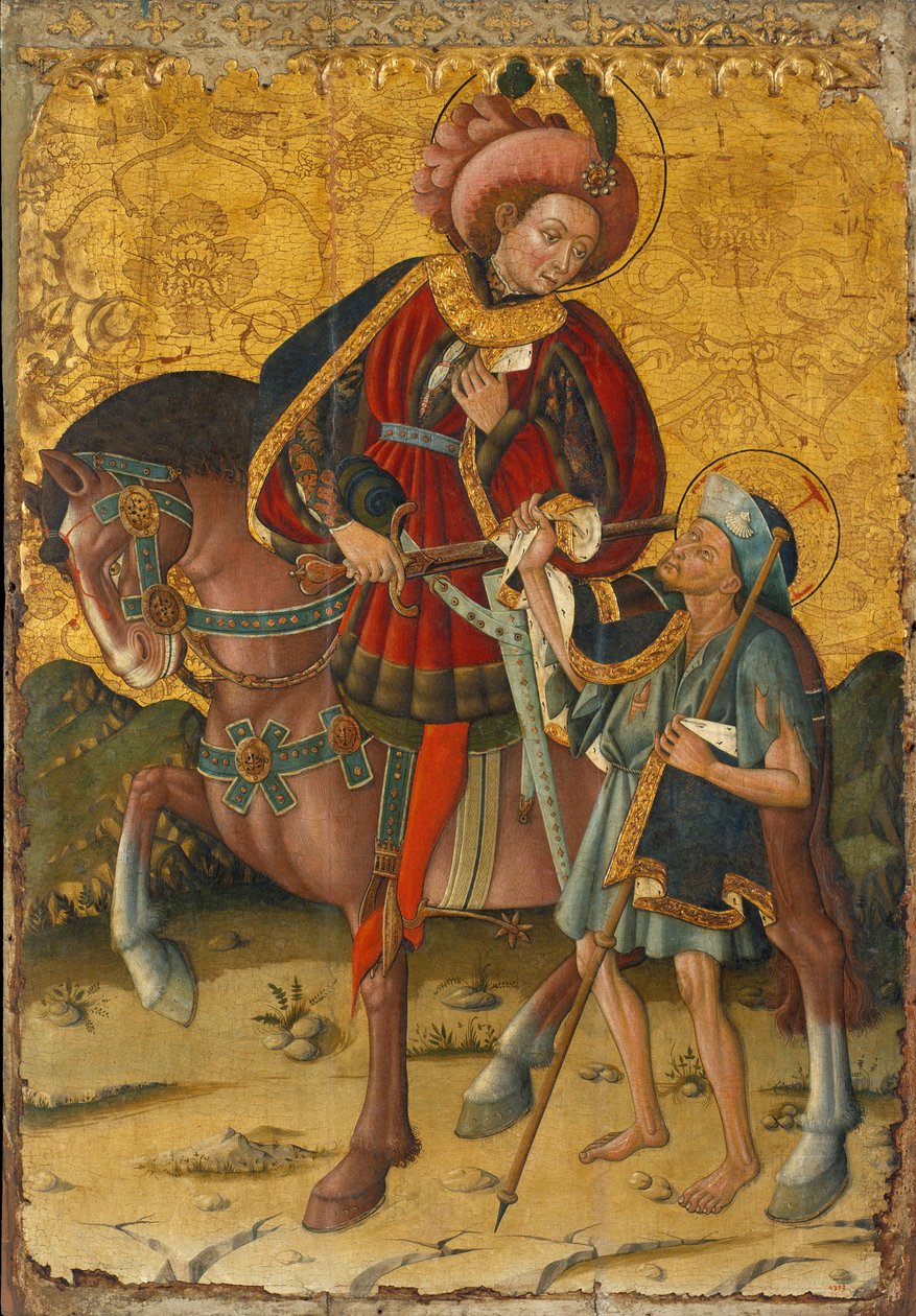 Aziz Martin Pelerinini Paylaşıyor, c. 1440 by Blasco de Granen