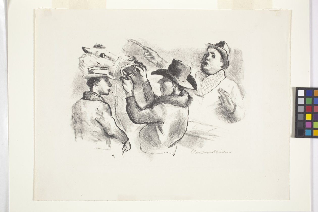 At Müzayedesi (litografi) by Boardman Robinson