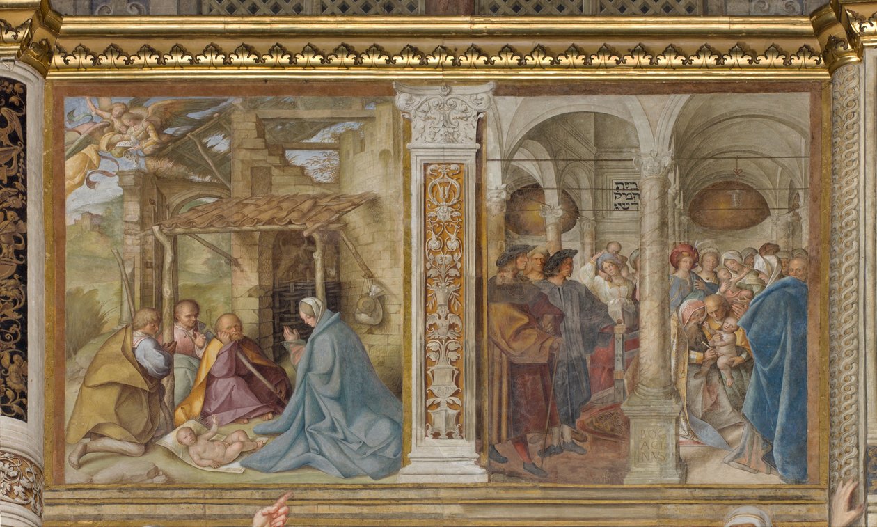 Orta Aave, Dördüncü Kuzey Açıklığı, Çobanların Hayranlığı, Sünnet, Boccaccio Boccaccino 1516-17 by Boccaccio Boccaccino