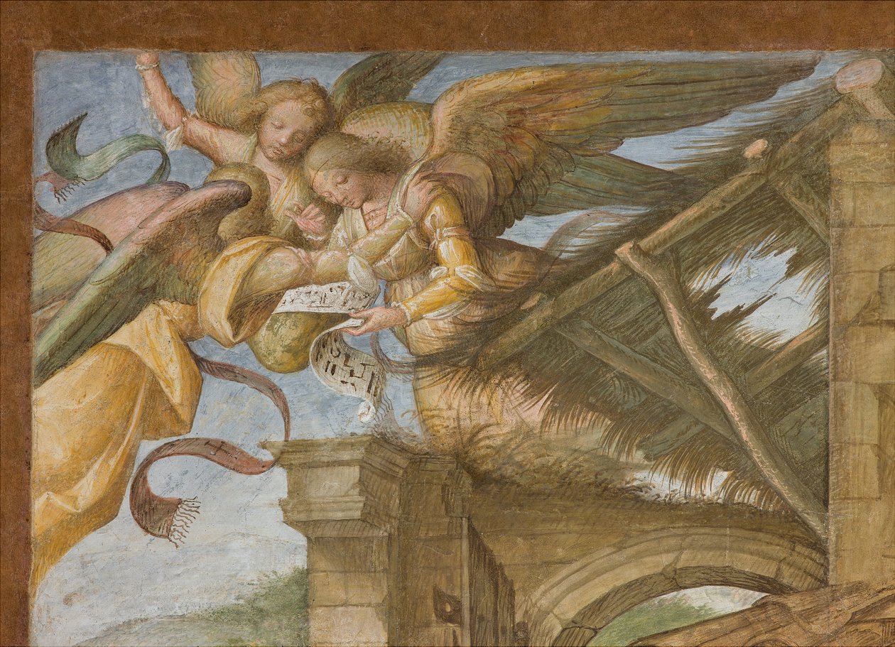 Orta Nef, Dördüncü Kuzey Açıklığı, Çobanların Hayranlığı, Boccaccio Boccaccino 1516-17, Detay by Boccaccio Boccaccino