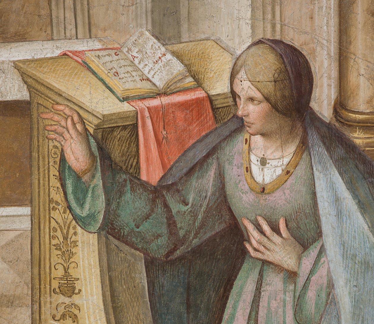Orta Nef, Üçüncü Kuzey Açıklığı, Müjde, Boccaccio Boccaccino 1516-17, Detay by Boccaccio Boccaccino