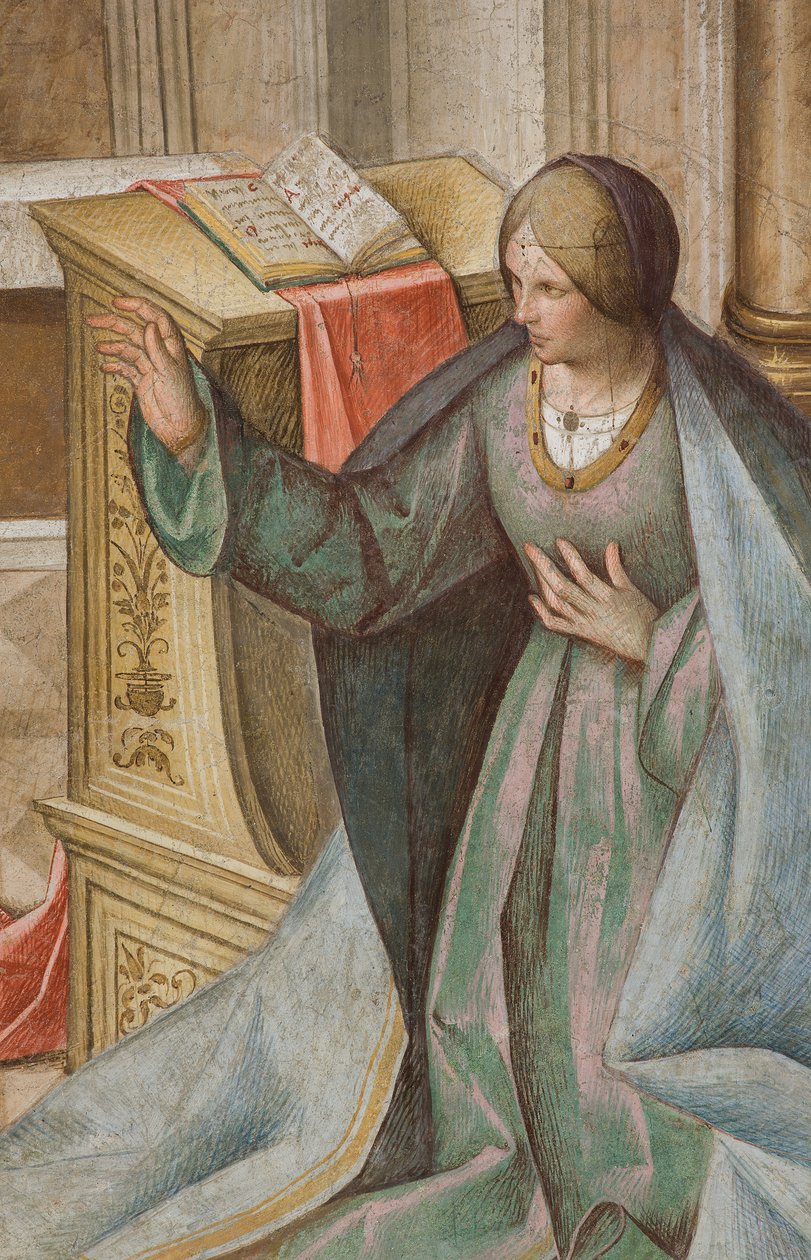 Orta Nef, Üçüncü Kuzey Açıklığı, Müjde, Boccaccio Boccaccino 1516-17, Detay by Boccaccio Boccaccino