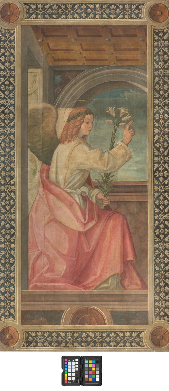Contofacade güney transept, Boccaccio Boccaccino, Meleğin duyuru detayı, XVI. yüzyılın başlarında, Fresk yırtılmış by Boccaccio Boccaccino