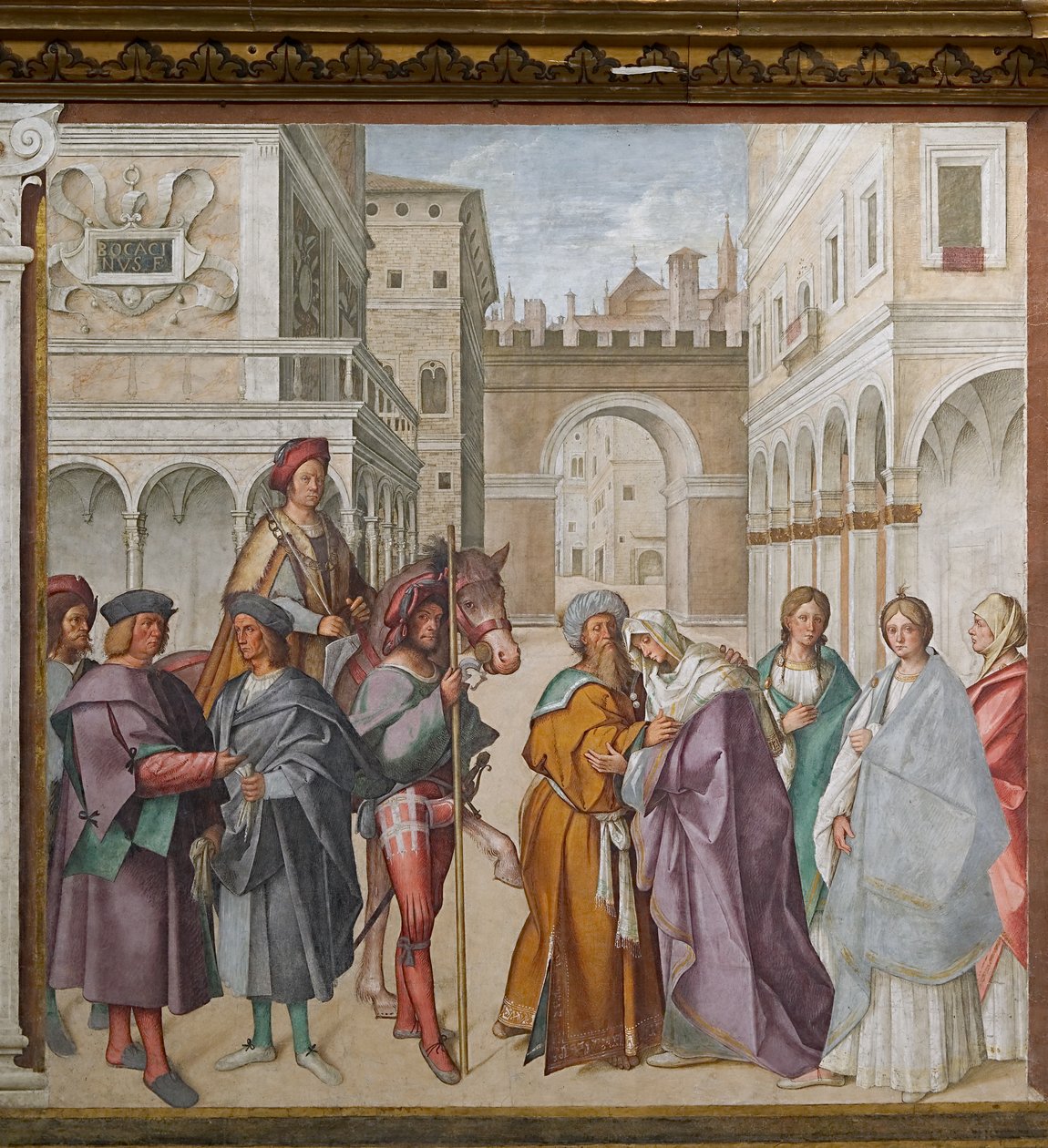 St Joaquin ve St Anne toplantısı by Boccaccio Boccaccino