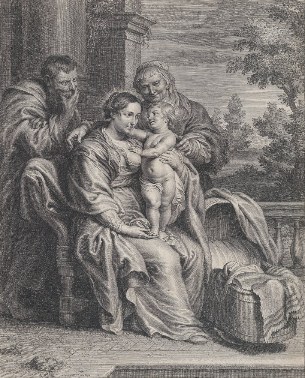 Aziz Anne ile Kutsal Aile, ca. 1625-35. by Boetius Adams Bolswert