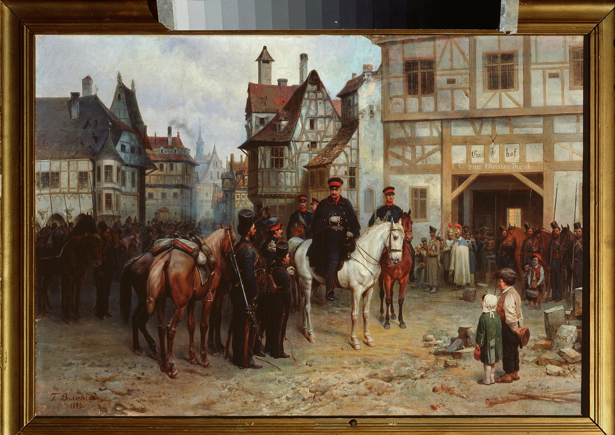 General Gebhard Leberecht von Blucher (1742-1819) avec les cosaques a Bautzen (Allemagne) (Bautzen