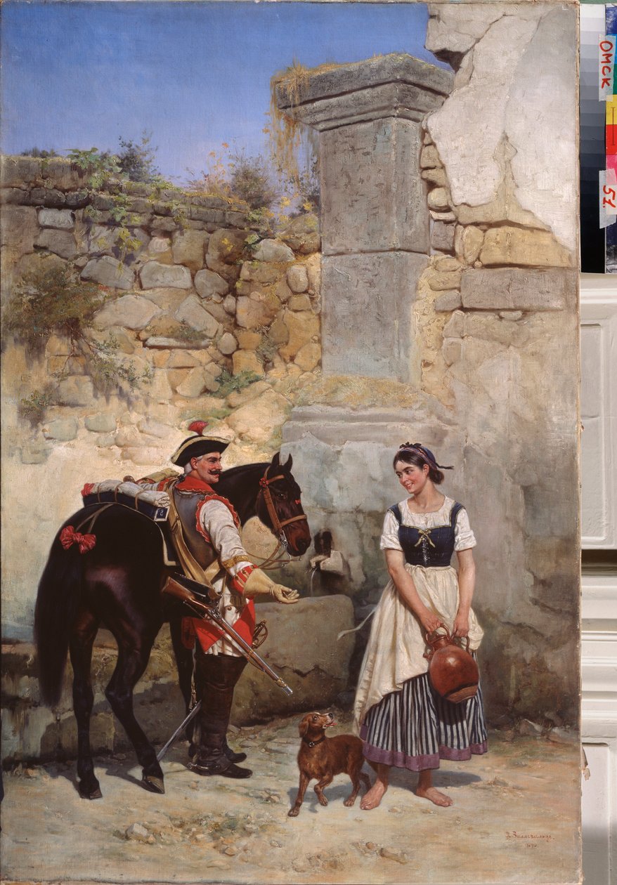 Kuyudaki Sahne - Gottfried (Bogdan Pavlovich) Willewalde (1818-1903), tuval üzerine yağlı boya tablosu by Bogdan Willewalde