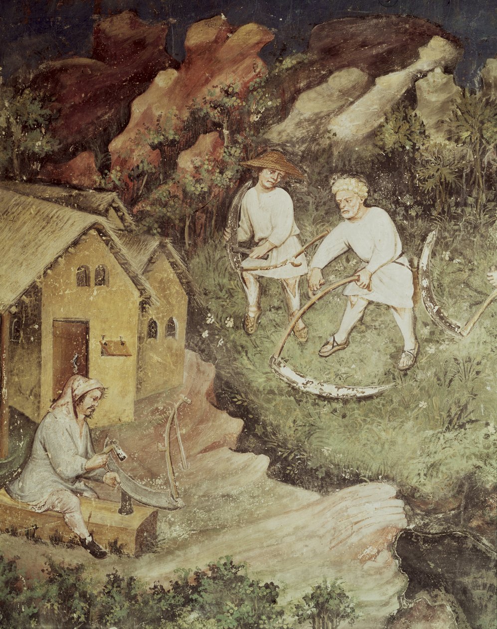 Temmuz Ayı, hasat detayı, c.1400 by Bohemian School