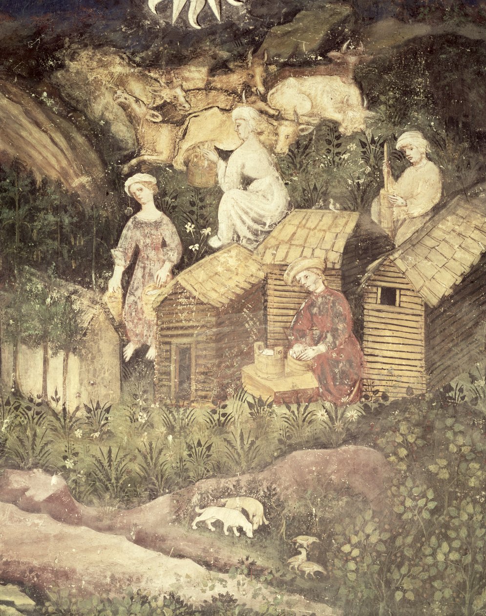 Haziran Ayı, bal toplama detayı, c.1400 by Bohemian School