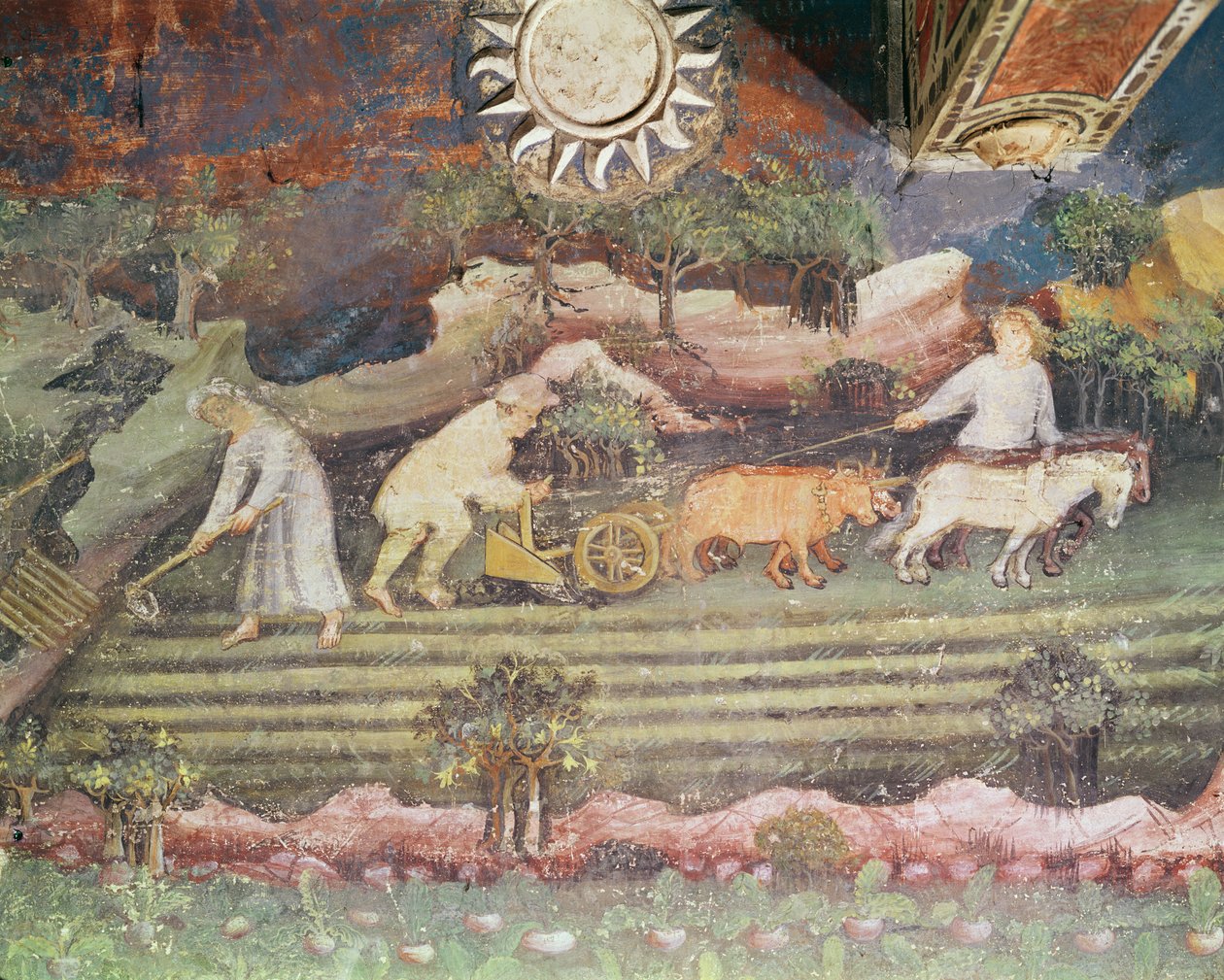 Eylül Ayı, çiftçilik detayı, c.1400 by Bohemian School