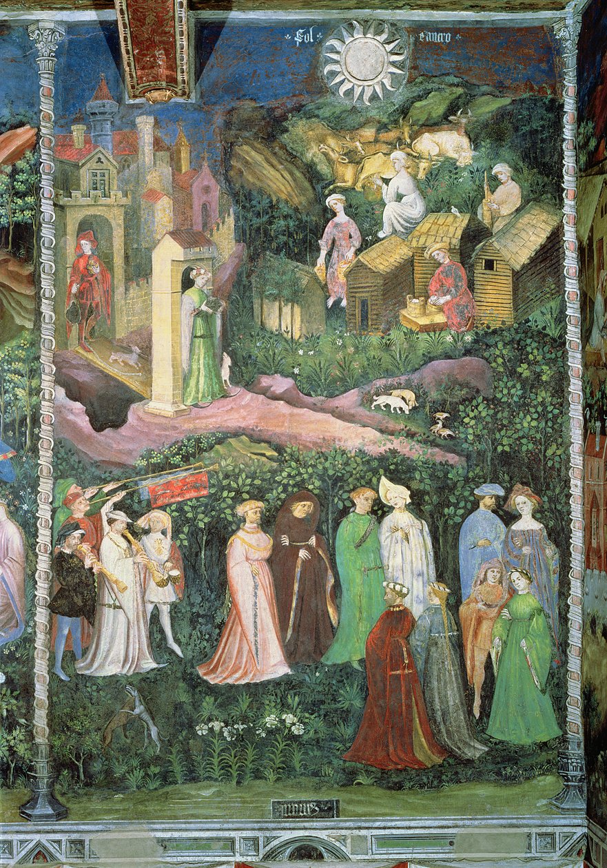Haziran Ayı, c.1400 (fresk) by Bohemian School