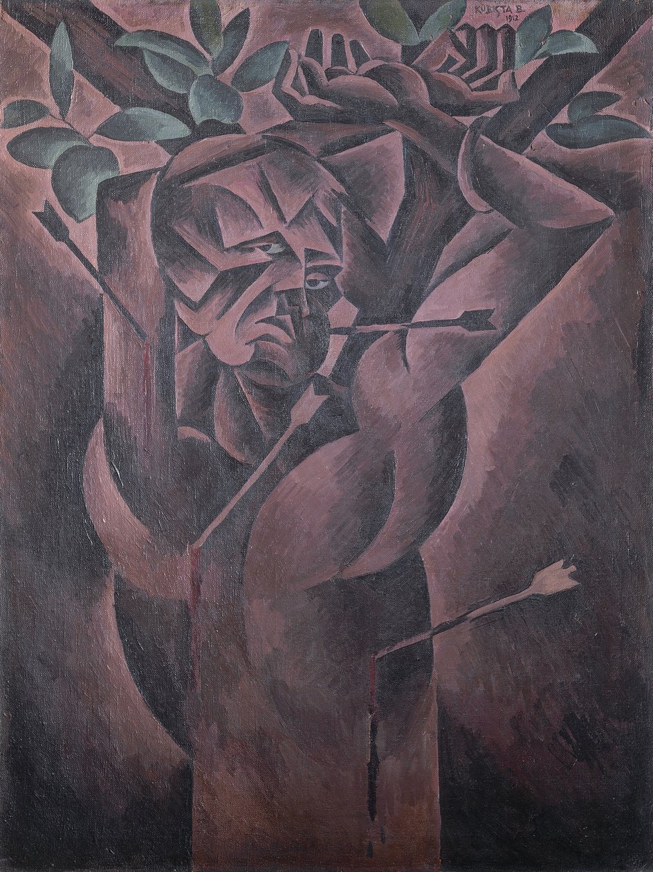 Aziz Sebastian, Bohumil Kubista (1884-1918), tuval üzerine yağlı boya, 98x75 cm by Bohumil Kubišta