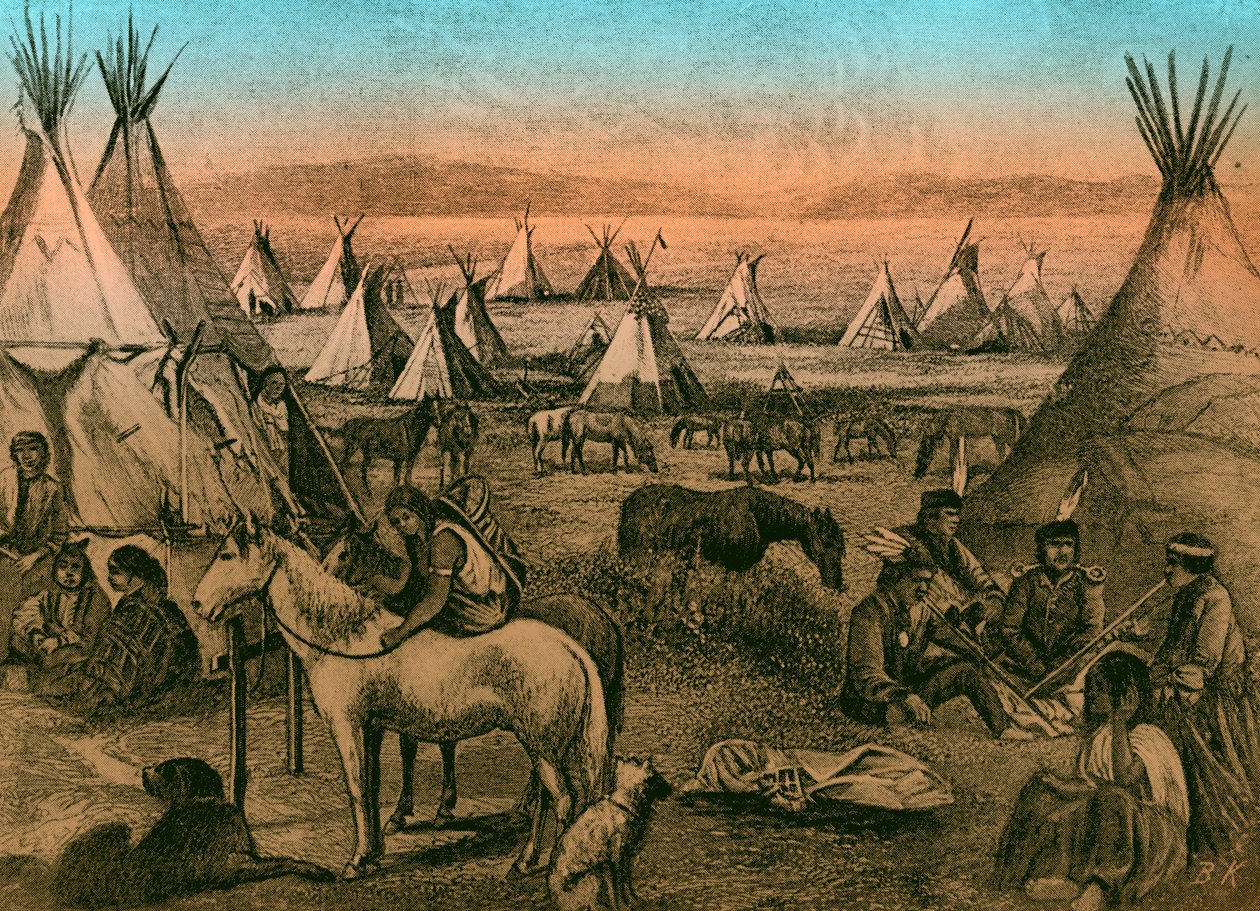 Navajo Kızılderili kampı by Bohuslav Kroupa