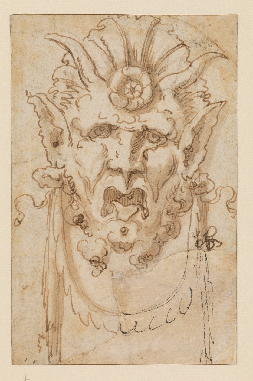 Grotesk maske, 17. yüzyıl by Bolognese School