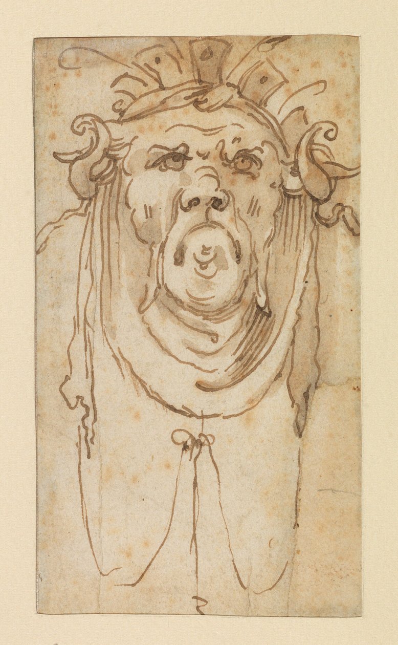 Grotesk maske, 17. yüzyıl by Bolognese School